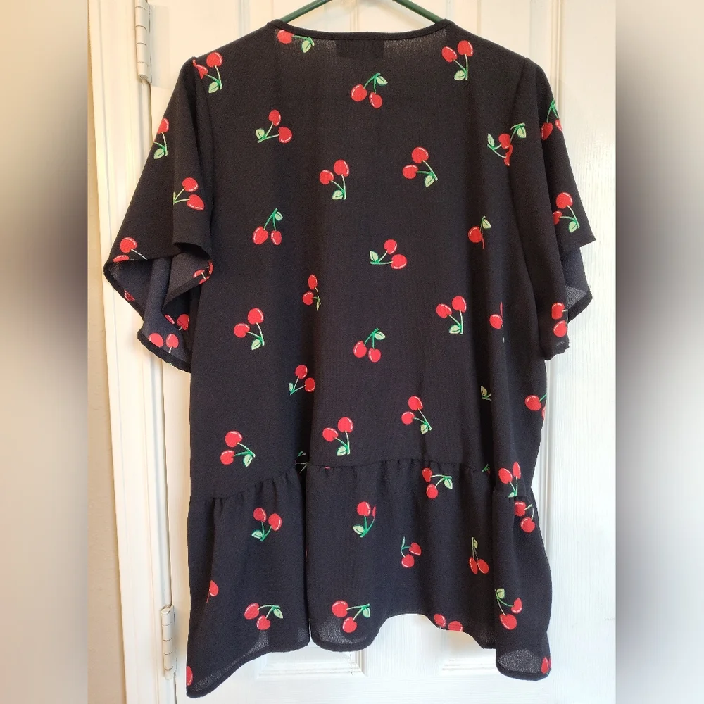 J.Elizabeth Black Cherry Print Dress - Picture 4 of 4